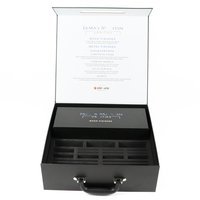 Crown Win Luxury Black Box Imprimante portable, Coffret cadeau en forme de valise pour mousse de parfum, avec fermeture magnétique, biodégradable, avec éponge de gaufrage et papier rigide