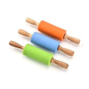 Small Size Kids Play Children's Play Dough <b>Tools</b> Wooden Silicone <b>Rolling</b> Pin Mini <b>Rolling</b> Pin - Product Image 6