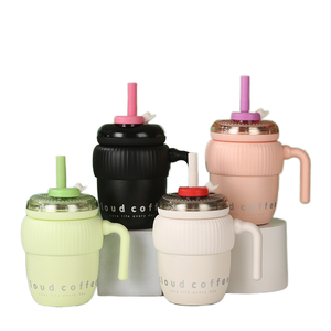 Haute apparence nuage Portable refroidissement double boisson café paille tasse à eau en acier inoxydable tasse poignée bouteille d'eau - Product Image 1