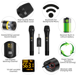 Micrófono Inalámbrico Profesional UHF Dinámico Cardioide de Metal para Karaoke, Discursos e Iglesia, Modelo W2 - Product Image 5