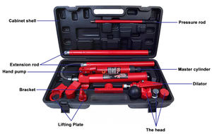 ערכת תיקון מסגרת גוף ניידת 10 טון אדום/אוטומטי עם מארז אדום ערכת תיקון מסגרת גוף הידראולית - Product Image 3