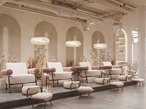 Bespoke Pedicure Station Furniture with Custom Manicure <b>Table</b> for Modern Beauty Salon Renovation and Shopfitting - Product Image 1