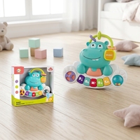 Nouveauté : Ensemble de jouets piano style hippopotame, son et lumière interactifs, jouet musical éducatif pour bébé