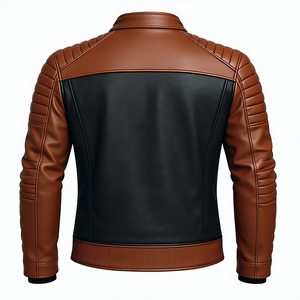 Chaqueta de Cuero para Hombre de Alta Calidad con Cuello Alto y Cierre de Cremallera - Product Image 2