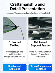 Tienda de Campaña Espaciosa con Techo Rígido, Bolsillos de Almacenamiento Internos y Espacio para Equipo, para Viajes de Camping Organizados - Product Image 5