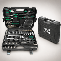 Ensemble d'outils de garage robuste de 131 pièces en acier au chrome-vanadium, douilles à cliquet 1/4, clés mixtes, pinces coupantes, mallette rigide OEM/ODM