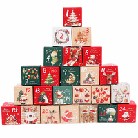 Boîte d'emballage cadeau de Noël personnalisée recyclable pour bonbons, calendrier de l'avent 24 jours, 24 boîtes par ensemble