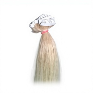 Indian Remy Virgin Raw Indian Temple Hair 613 Blonde Straight 34 Inches <b>Bleached</b> Tape Hair Extension - Product Image 1