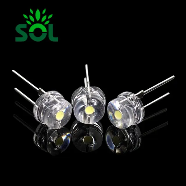 Melalui Lubang Dip LED InGaN 100 derajat 5mm topi jerami memancarkan DIP putih LED