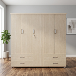 Organizador de Ropa Portátil de 5 Puertas y 2 Niveles con Ganchos de Acero Inoxidable y Plástico para Armario - Product Image 3