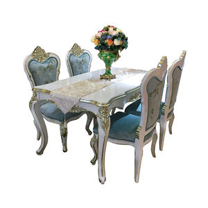 Ensemble <span class=keywords><strong>table</strong></span> et chaises <span class=keywords><strong>de</strong></span> salle à manger <span class=keywords><strong>en</strong></span> bois massif français, style europé<span class=keywords><strong>en</strong></span> décontracté, <span class=keywords><strong>table</strong></span> rectangulaire sculptée avec chaises <span class=keywords><strong>en</strong></span> tissu, meubles <span class=keywords><strong>de</strong></span> salle à manger - Product Image 2