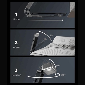 Lampe de lecture portable 2024 avec 5 niveaux de luminosité, lampe de bureau LED pour la lecture, protection des yeux, à clipser sur un livre - Product Image 4
