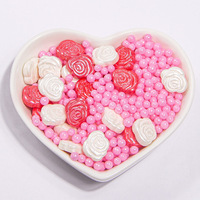 Groothandel Valentijnsdag Eetbare Sprinkles Mix Bulk - Roze Hartjes Suikerparels & Rode Kraaltjes voor Commerciële Bakkerij & Retail Cadeausets