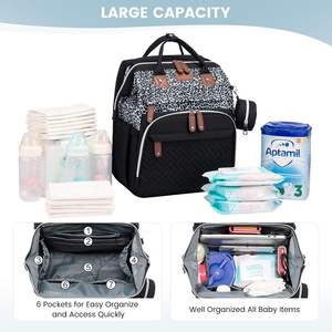 Mochilas de Pañales de Viaje de Moda con Cambiador, Bolsas de Pañales Multiusos para Bebé - Product Image 5