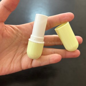 Tube de baume à lèvres ovale jaune ISMAN 3,5g, étiquette privée, logo personnalisé, emballage cosmétique en plastique PP, conteneur en vrac pour la vente en gros - Product Image 3