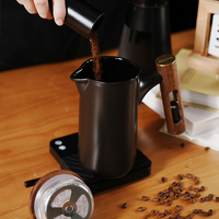 Cafetera Francesa de Porcelana Estilo Café DHPO Ecológica con Tapa de Madera, Apta para Microondas y Lavavajillas, Caja de Regalo Incluida
