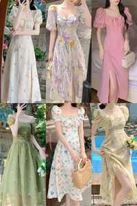 ชุดเดรสผู้หญิงสไตล์วินเทจ ลายลูกไม้ฉลุ  ขายส่ง ราคาสุดคุ้ม  ดีไซน์ปักลายดอกไม้  กระโปรงยาว  สำหรับฤดูร้อน - Product Image 6