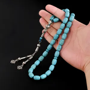 YS306 Ramadanตกแต่ง2024 TurquoiseอิสลามมุสลิมTasbih Tasbeeh Misbaha Subahลูกประคําซาอุดีอาระเบียอาหรับลูกปัดสวดมนต์