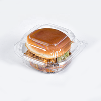 Boîte d'emballage alimentaire à emporter en plastique transparent PET personnalisée en gros, boîte à clapet jetable pour hamburger