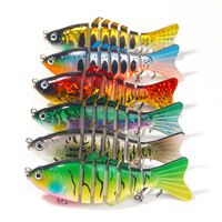 Leurres de pêche articulés multi-sections, leurres de simulation coulants 15,6g/10cm, leurres durs à 7 sections pour le bar