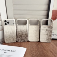 Étui en cuir PU effet crocodile pour iPhone 17 Pro Max 16 15 – Coque rigide de luxe à motif pierre rétro – Housse de protection premium pour mobile – Vente en gros