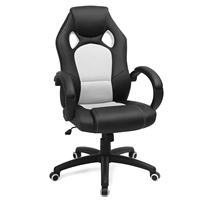 Chaise de bureau ergonomique pivotante moderne de haute qualité pour gamer, en cuir PU, roulettes très élastiques, réglable pour le jeu