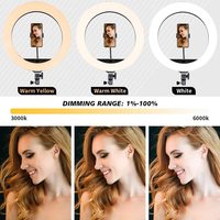 26Cm 10 Kelas Dimmable Cincin Lampu ABS 5V USB Kawat Kontrol Warna RGB LED Yang Dapat Diganti Lampu Cincin untuk facebook In Live Acara Selfie