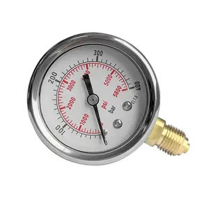 Manômetro de aço inoxidável semi, medidor de pressão à vácuo de 1 barra 40mm