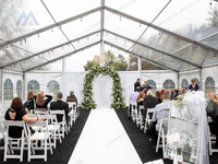Tente transparente romantique pour mariage, tente de fête pour mariage en plein air