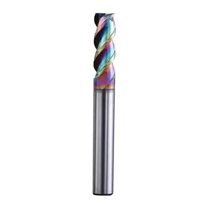 Colorful HRC58 High Efficiency 3-edge Aluminum Alloy Milling Cutter Tungsten Steel End Mill TBM CNC Machining Tools