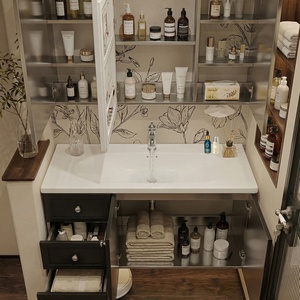 Painted bathroom cabinet French retro ceramic integrated basin <b>wash</b> <b>hand</b> washbasin - Product Image 4