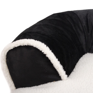 Pet <b>Sofa</b> Bed Round Black Polyester Fiber Fill <b>Dog</b> Bed Four Seasons Use Hand Wash - Product Image 1