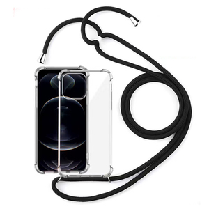 Couverture anti-chute de téléphone de lanière en nylon d'épaule de bandoulière avec la courroie pour l'<span class=keywords><strong>iPhone</strong></span> 16 15 14 13 12 <span class=keywords><strong>11</strong></span> <span class=keywords><strong>coque</strong></span> de téléphone de <span class=keywords><strong>collier</strong></span> clair de TPU - Product Image 6