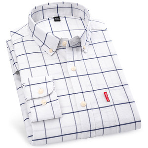 メンズ花柄ストライプオックスフォードシャツ100% コットンノンアイロンアンチピリング通気性ビジネス/カジュアルスタイル若い春オールマッチ - Product Image 1