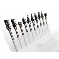 Ensemble de fraises en alliage dur 10 pièces avec un diamètre de poignée de 3.0mm, adapté aux forets de rectifieuse et aux têtes de meulage en acier au tungstène