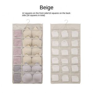 Double-Sided Wall-Mounted Wardrobe Organizer Hanging Storage <b>Bag</b> for Bras Socks Underwear Fabric Household Storage Solution - Product Image 3