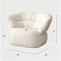 Canapé en fausse fourrure d'agneau doux, fauteuil pouf moelleux, siège pivotant de détente pour chambre, salon et balcon