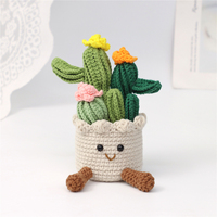 Pot de fleurs au crochet fait main avec jolies jambes, motif tournesol, cactus et fraise, idéal comme souvenir ou décoration de table de chambre
