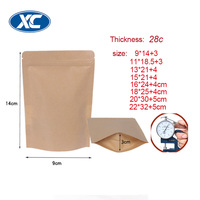 Sacs en papier kraft marron, tailles multiples, refermables, en aluminium, pochette à fermeture éclair doublée, sans fenêtre, vente en gros, unités
