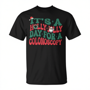 Camiseta Holly Jolly Christmas Colonoscopy, unisex, para adultos, manga corta, cuello redondo, regalo divertido para las fiestas - Product Image 2