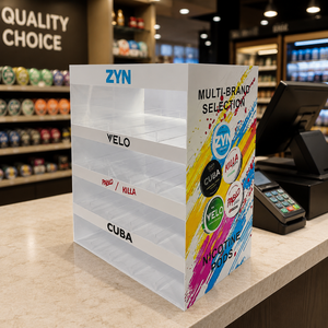 Support d'affichage personnalisé en acrylique pour snus avec éclairage LED, pour sachets Zyn Velo Cuba, tabac sans fumée, présentoir de vente au détail pour boîtes de snus, étagère empilable - Product Image 5