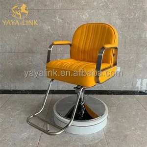 Chaise de style italien chaise de salon chaise de style barbier de couleur jaune lot de 3