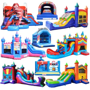 Bouncy House Castle With Christmas Tree Cheap Inflatable For Sales Children'S Playground School Bus Bouncer