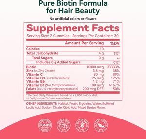 Gummies de biotine à marque privée ODM/OEM, brûleur de graisse naturel, complément énergétique, 60 gummies/flacon pour adultes - Product Image 2