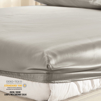 Parure de lit en Satin de soie, ensemble de literie de luxe, avec drap housse et housse de couette, drap housse, style hôtel