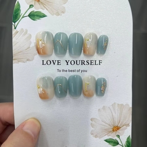 <span class=keywords><strong>Uñas</strong></span> Postizas Rojas para el Día <span class=keywords><strong>de</strong></span> San Valentín, <span class=keywords><strong>Uñas</strong></span> Artificiales Cortas con Cobertura Total, Diseño Cuadrado Almendrado, Hechas a Mano - Product Image 2