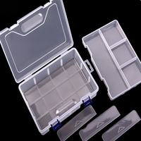 Boîte de rangement transparente en plastique PP de haute qualité, détachable, pour bijoux, cosmétiques, pièces, organisation et classification