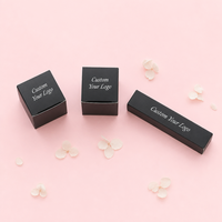 Boîte pliante carrée noire mate personnalisée, boîte tube mince, intérieur blanc, emballage CMYK pour cosmétiques et produits de beauté