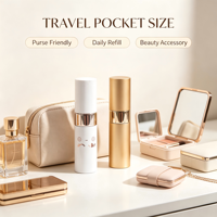 Atomiseur de parfum portable rechargeable pour voyage, design rotatif, format pochette, emballage cosmétique en vrac