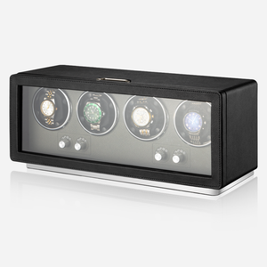 Luxury Auto-Stop LED 4 Watch Winder Caja automática verde negra personalizada Caja de reloj Premium - Product Image 3